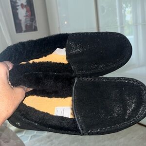 ABEO Bio System Hampton Shearling Lined Slippers Shoes Black Size 8